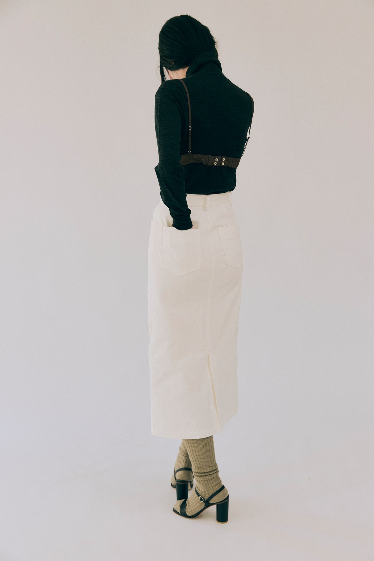 AW26 - Cord Embroidery Denim Skirt