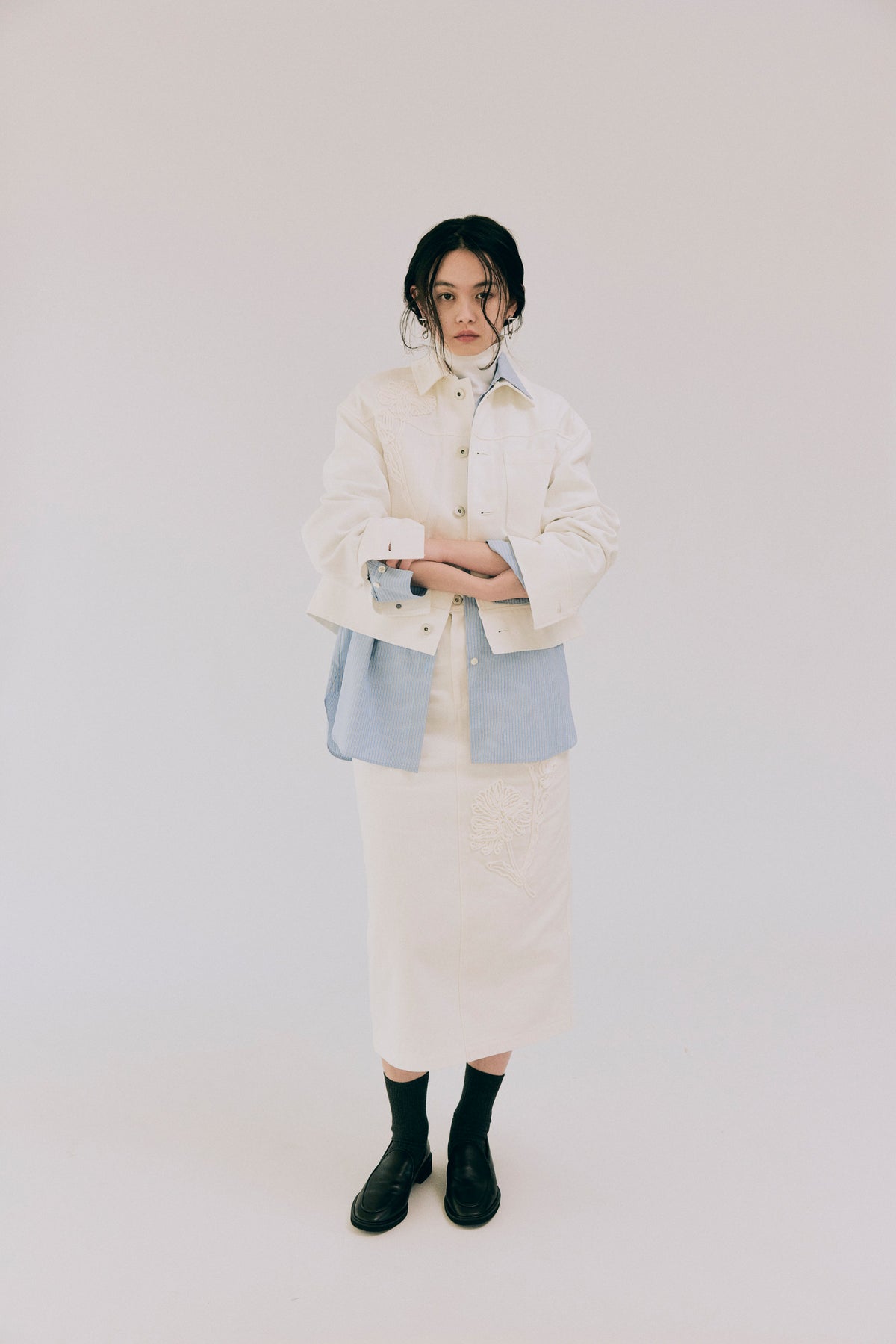 AW26 - Cord Embroidery Denim Jacket