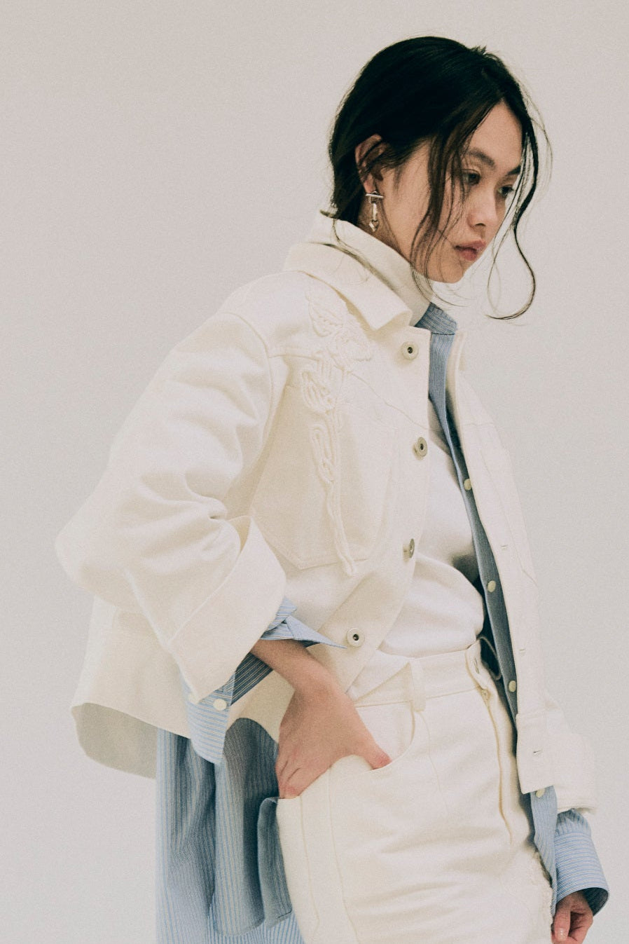 AW26 - Cord Embroidery Denim Jacket
