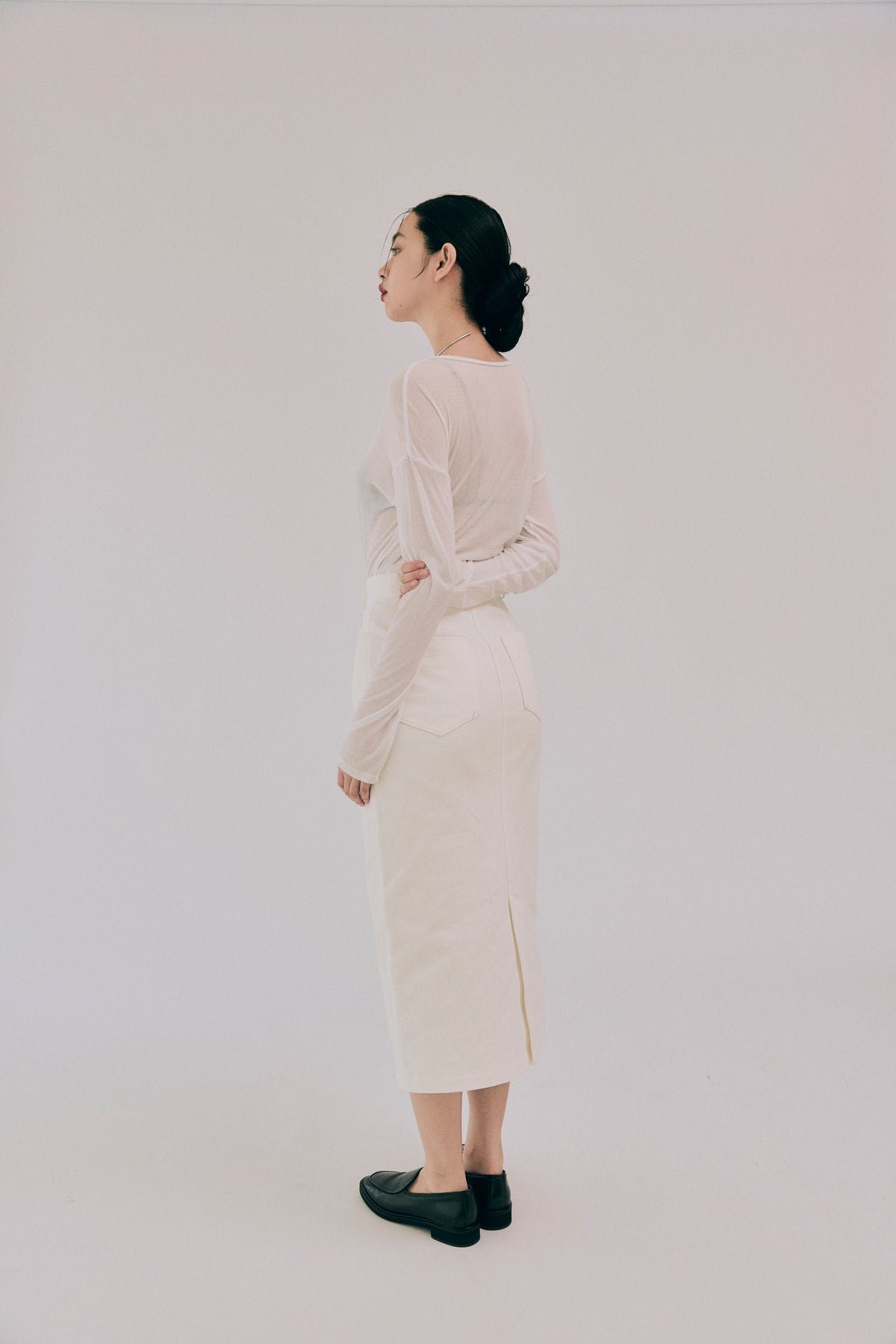 AW26 - Cord Embroidery Denim Skirt