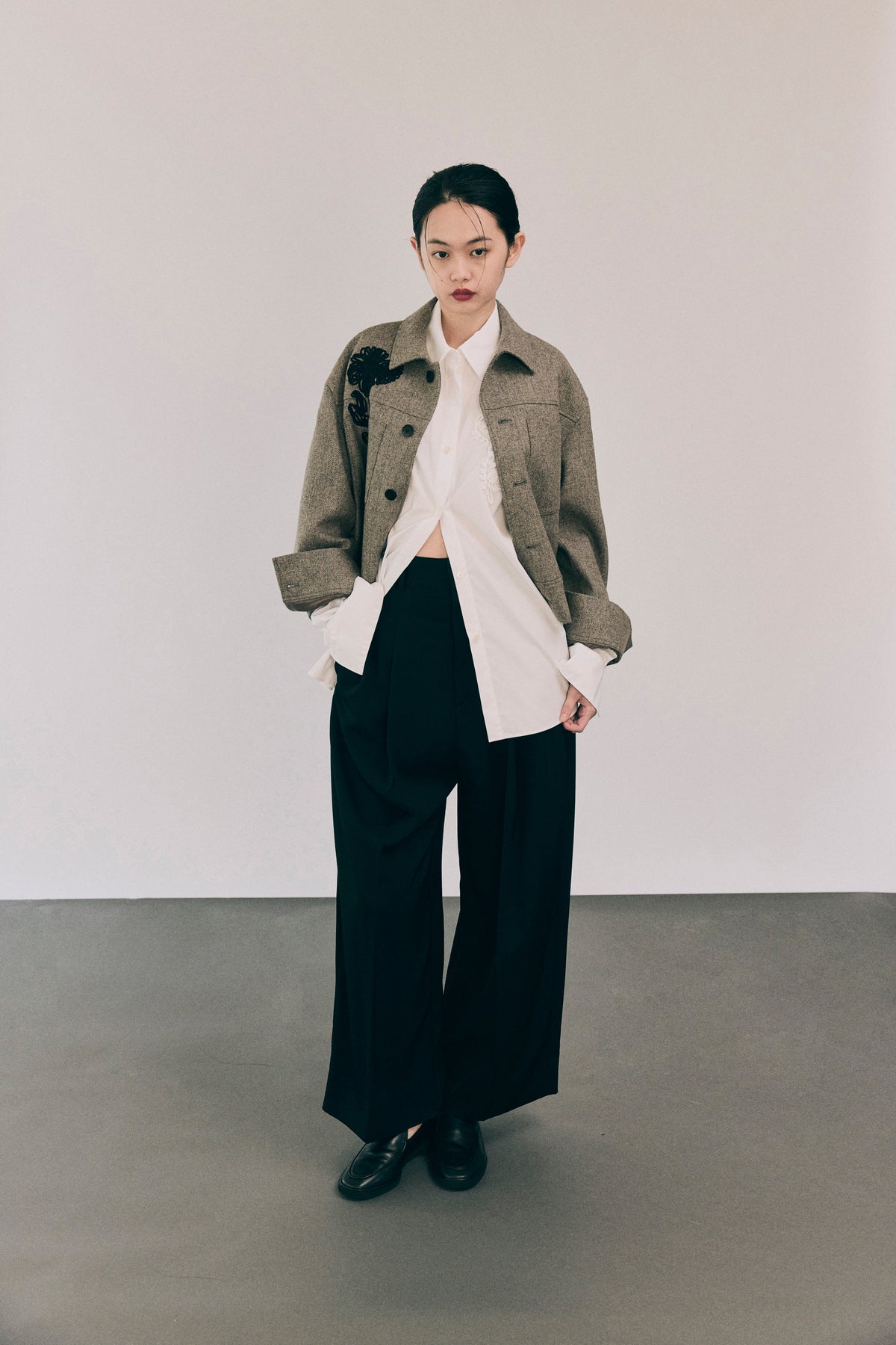 AW26 - Cord Embroidery Tweed Jacket