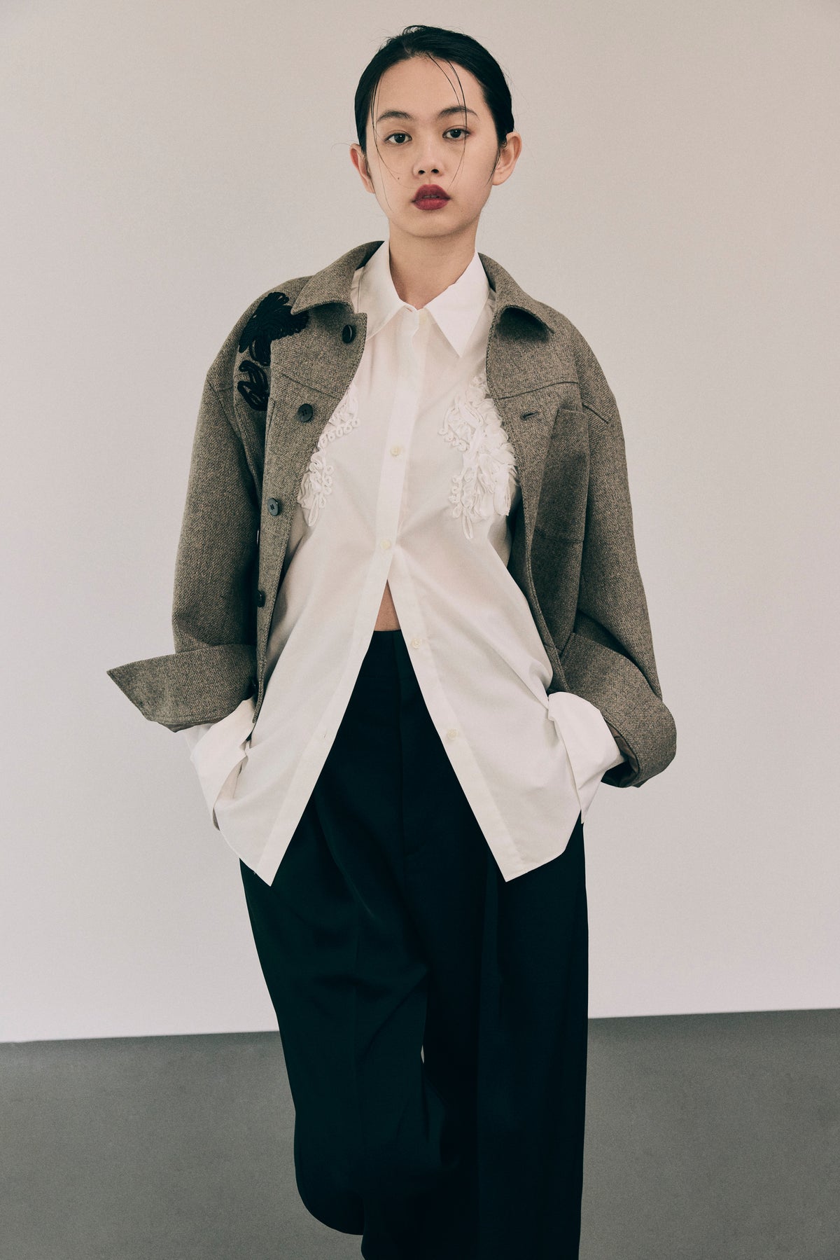 AW26 - Cord Embroidery Tweed Jacket