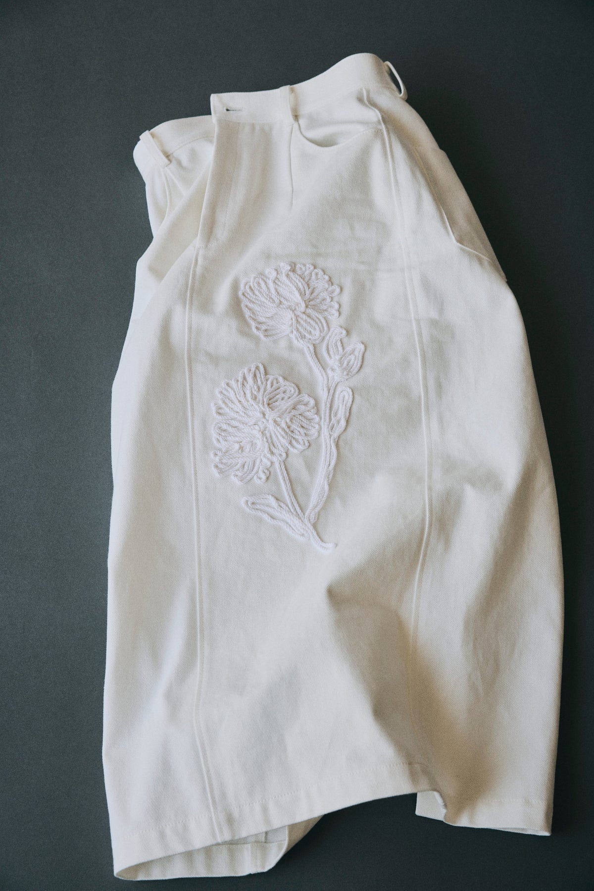 AW26 - Cord Embroidery Denim Skirt