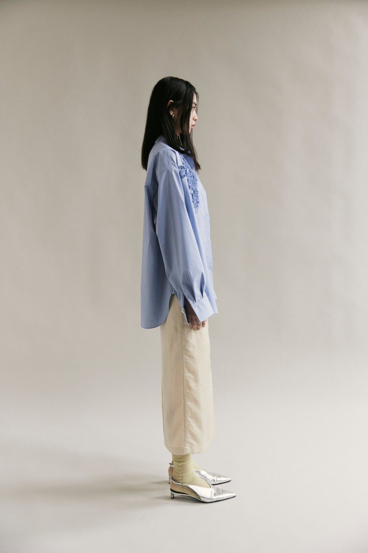 【予約商品】 SS27 - Ribbon panel shirt
