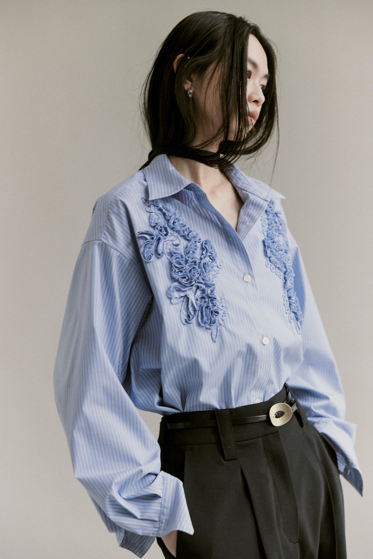 【予約商品】 SS27 - Ribbon panel shirt