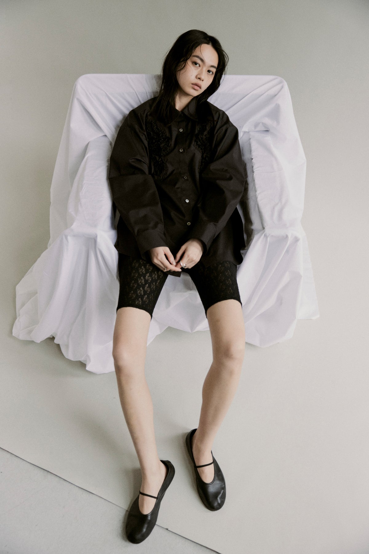 【予約商品】 SS27 - Ribbon panel shirt