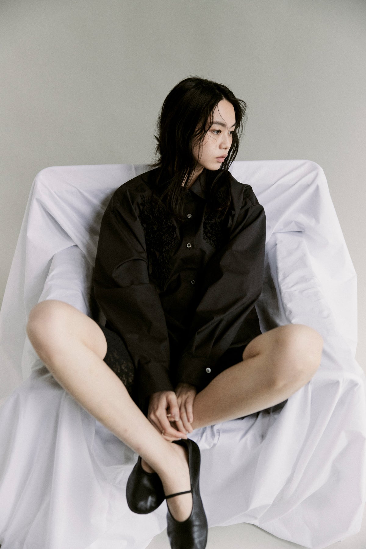 【予約商品】 SS27 - Ribbon panel shirt