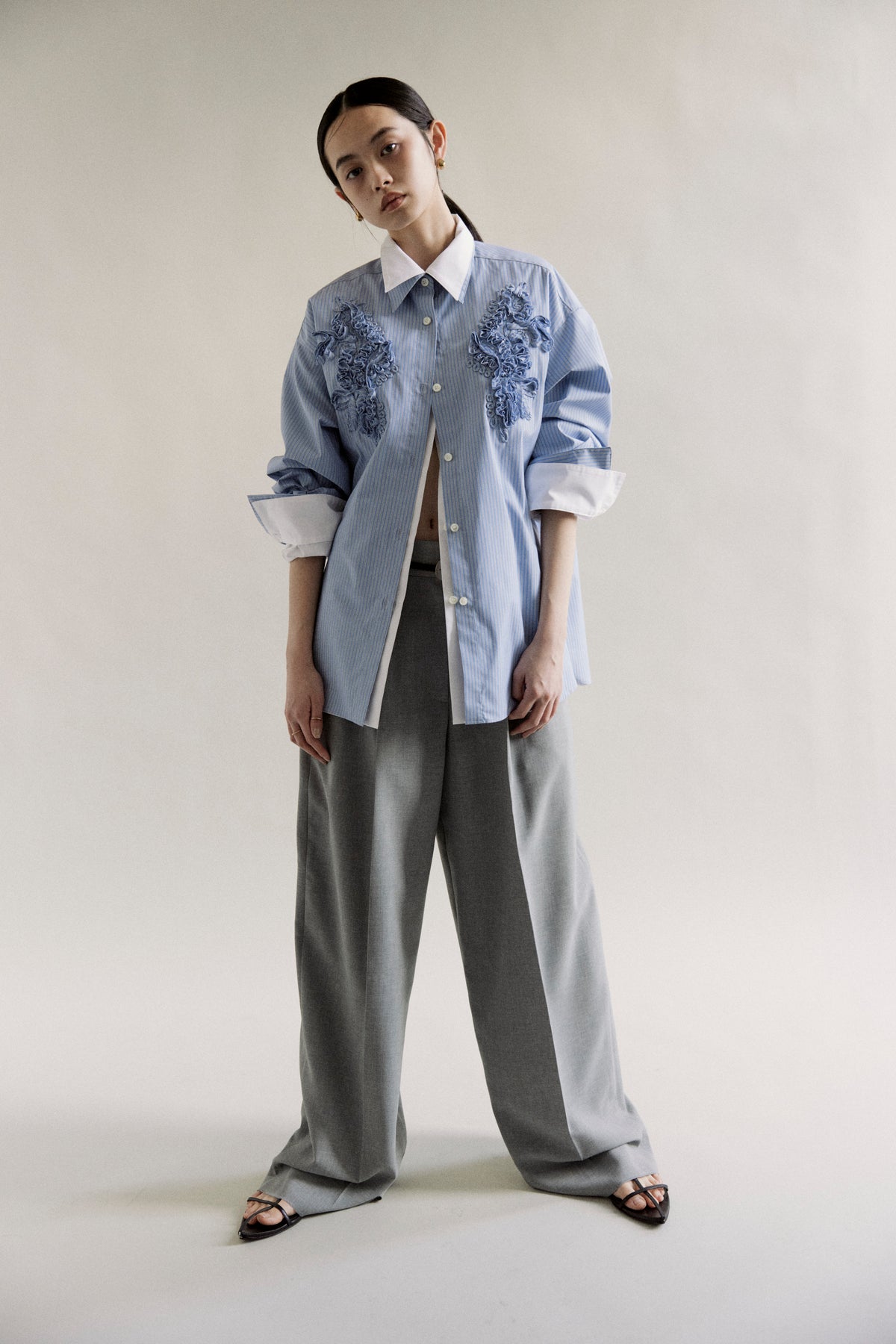 【予約商品】 SS27 - Ribbon panel shirt