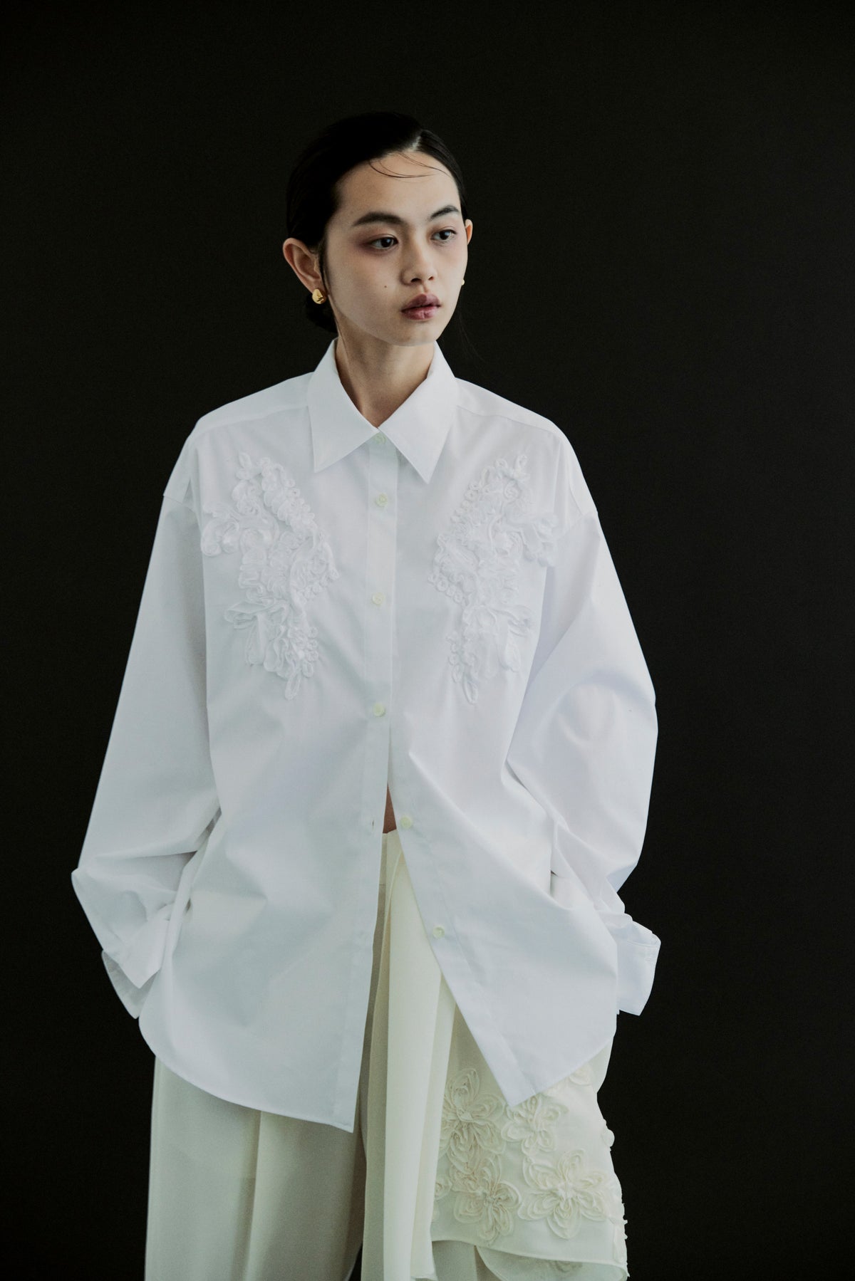 【予約商品】 SS27 - Ribbon panel shirt